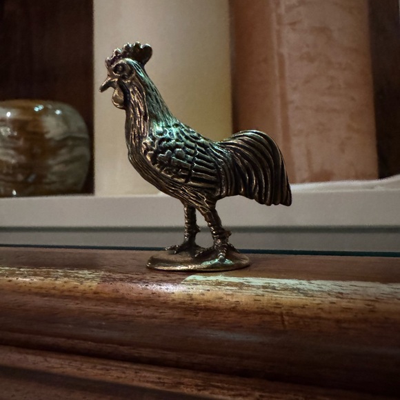 Other - Solid Brass Standing Rooster Vintage-style Sculpture Desk Decor